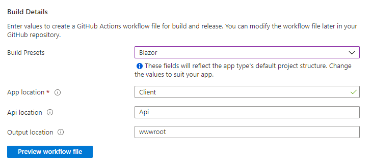 GitHub Actions workflow creation