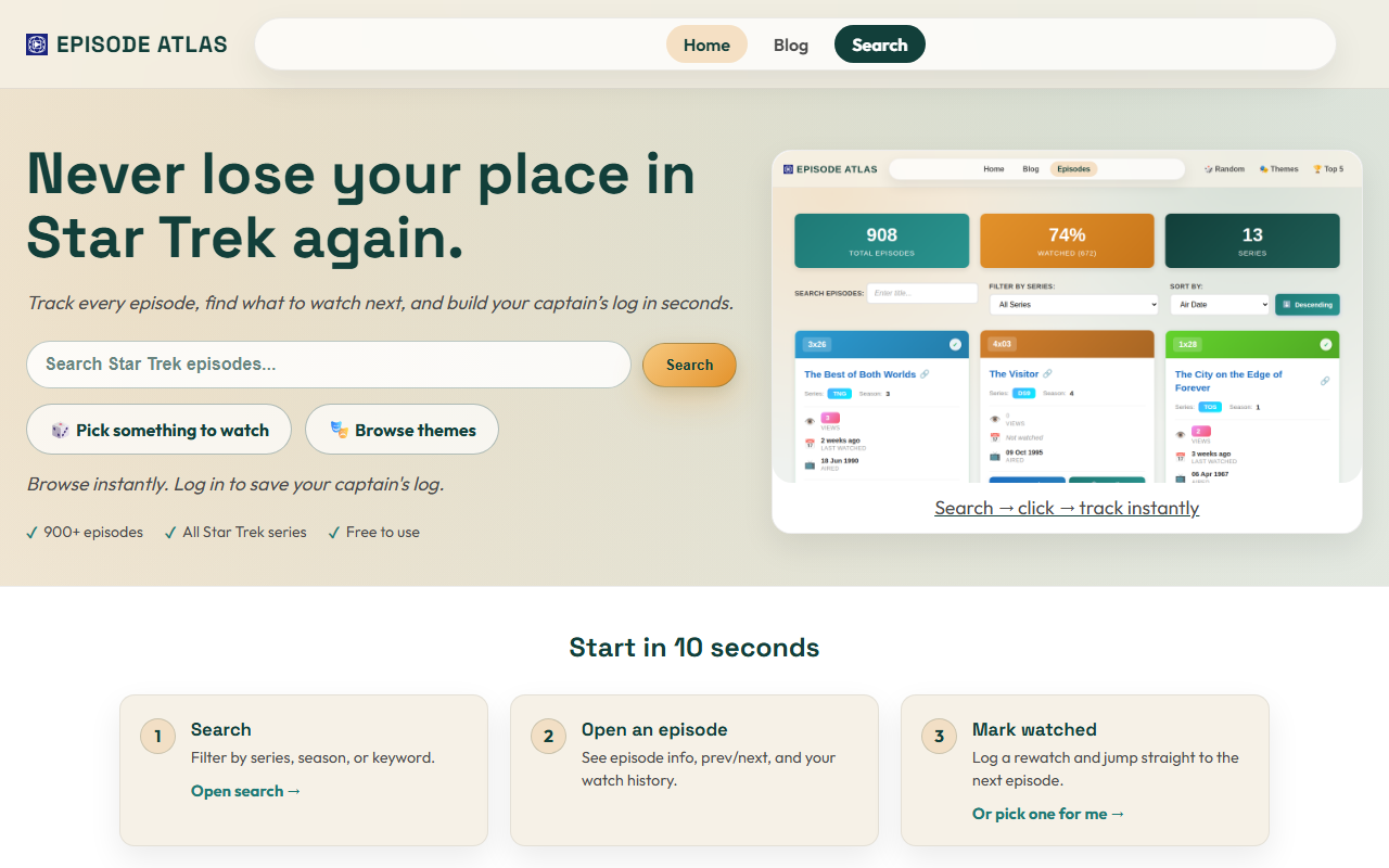Episode Atlas: TV episode tracking app