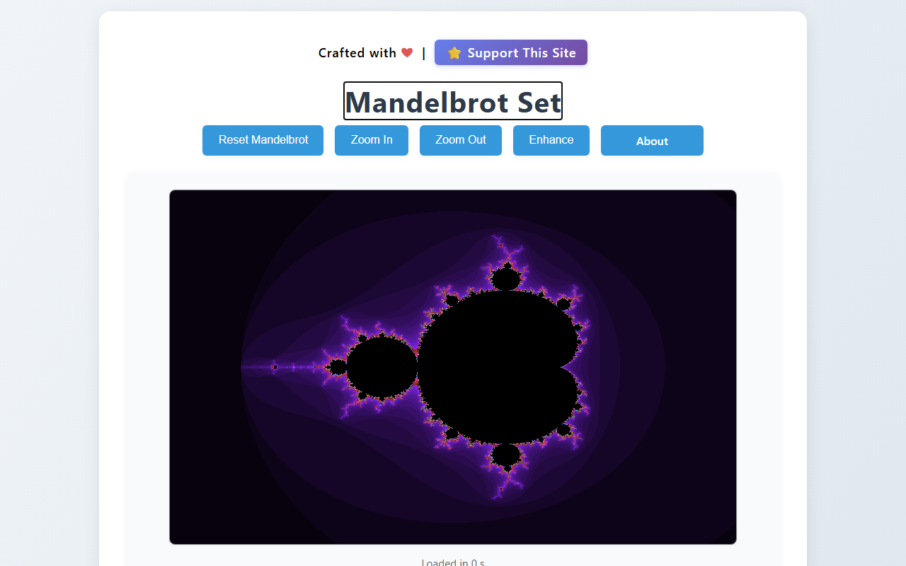Mandelbrot Generator: fractal view in the browser
